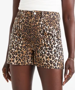 THE HIGH RELAXED PRINTED DENIM SHORT