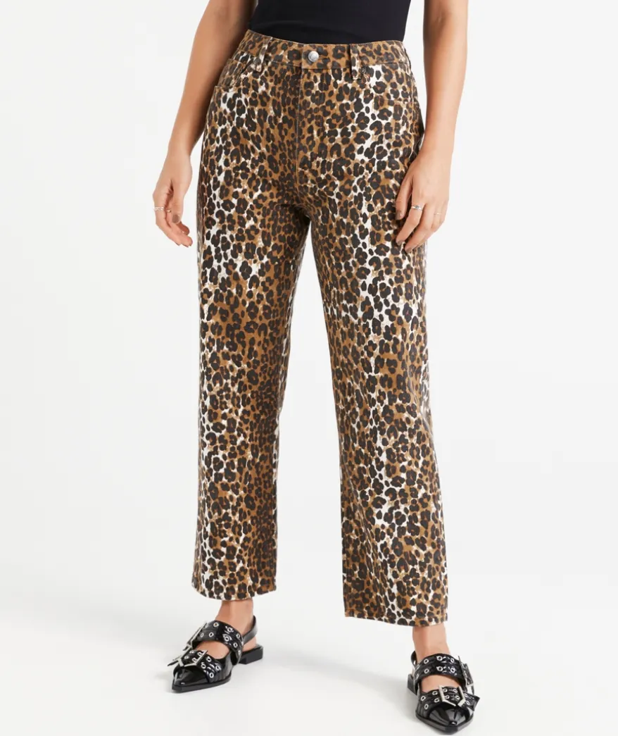 THE PRINTED CROP STRAIGHT DENIM JEAN