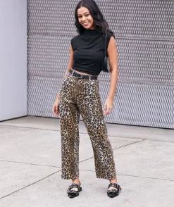 THE PRINTED CROP STRAIGHT DENIM JEAN