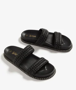 TORI BLACK WHIPSTITCH SANDAL