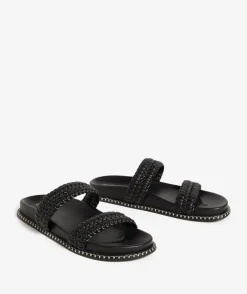 TORI BLACK WHIPSTITCH SANDAL