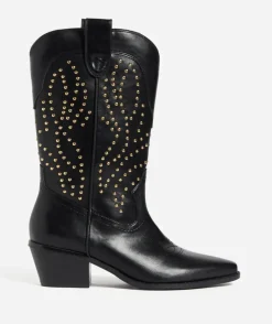 TYLA STUDDED BLACK COWBOY BOOT