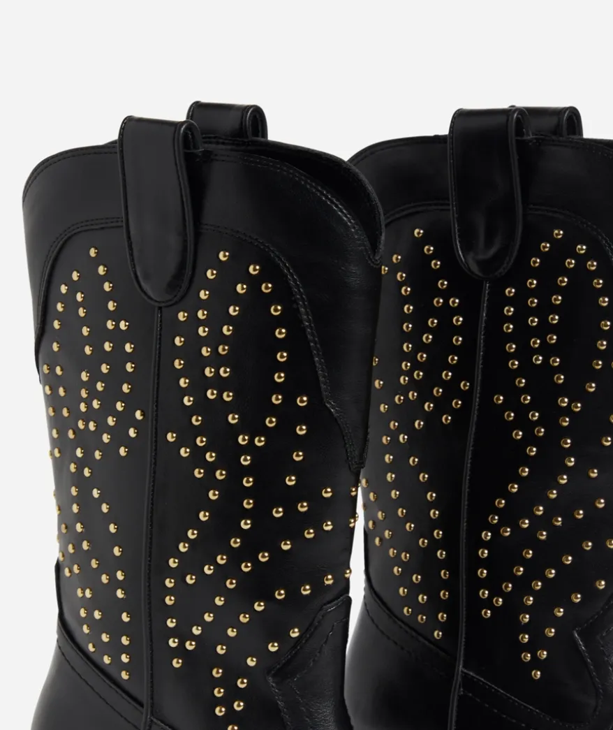 TYLA STUDDED BLACK COWBOY BOOT