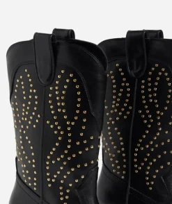 TYLA STUDDED BLACK COWBOY BOOT