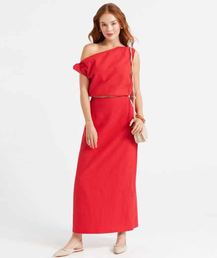 VERA RAMIE COLUMN MAXI SKIRT