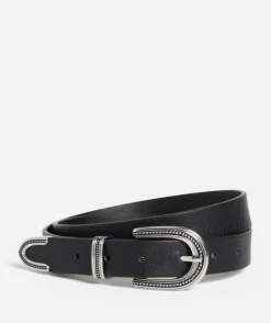 WESTERN ANTIQUE SILVER BUCKLE BELT