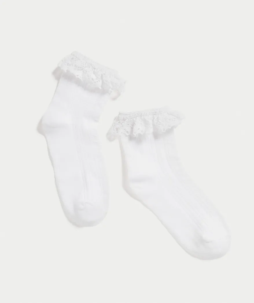 WHITE CROCHET SOCK