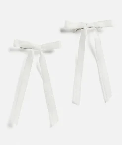WHITE THIN SCALLOP HAIR BOW PACK