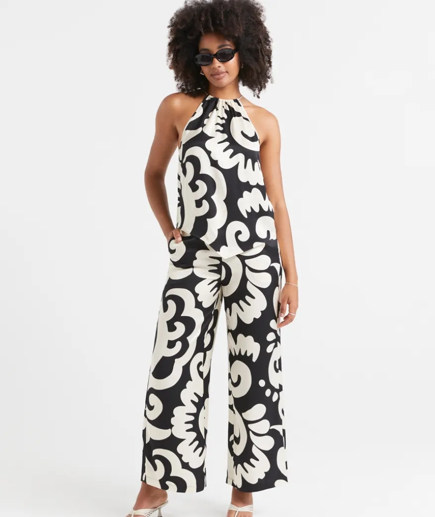 ZARI PRINTED LONGLINE SCARF TOP