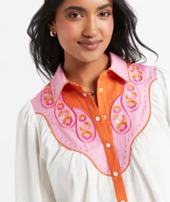 ZOE EMBELLISHED YOKE SHIRT